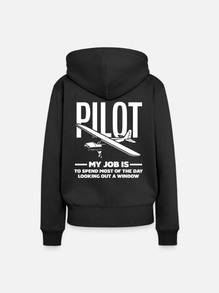 Pilot Berufspilot Geschenk Flugschule - Frauen Premium Bio Hoodie - Schwarz
