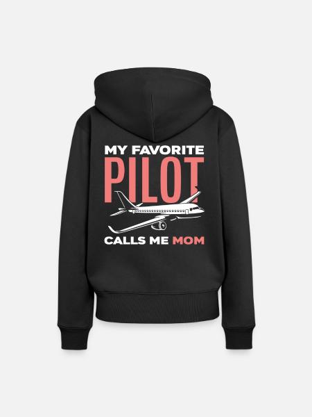 Piloten Mutter Mama Pilot - Frauen Premium Bio Hoodie - Schwarz