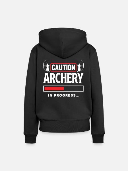 Bogen Bogenschießen Lustig - Frauen Premium Bio Hoodie - Schwarz
