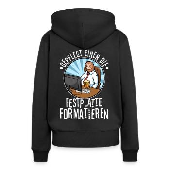 Maintenance pour formater le disque dur - Sweat à capuche Premium bio Femme - noir - Dos - Julia (174cm)