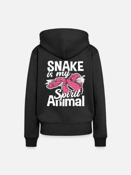 Schlange Lieblingstier - Frauen Premium Bio Hoodie - Schwarz