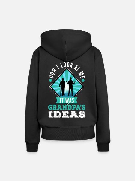 It was grandpas idea - Frauen Premium Bio Hoodie - Schwarz