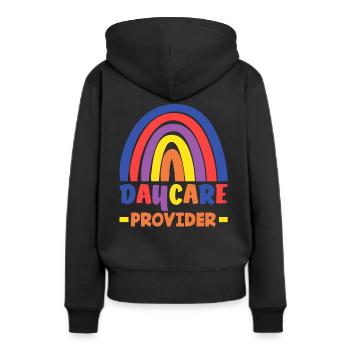Garderie Rainbow - Sweat à capuche Premium bio Femme - noir - Dos - Julia (174cm)