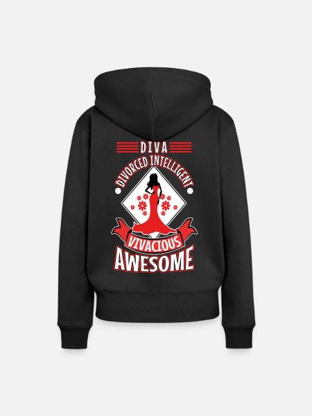 Divorce Diva - Frauen Premium Bio Hoodie - Schwarz