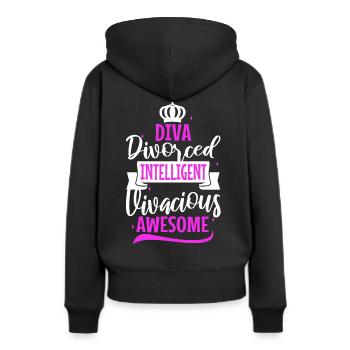 Divorce Diva - Frauen Premium Bio Hoodie - Schwarz - Hinten - Julia (174cm)