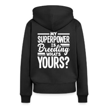 Meine Superkraft Ist Züchten Highland Kuh - Frauen Premium Bio Hoodie - Schwarz - Hinten - Julia (174cm)