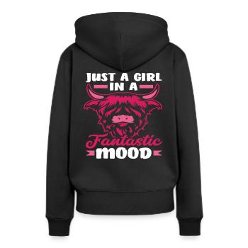 Einfach Ein Mädchen In Fantastischer Stimmung - Frauen Premium Bio Hoodie - Schwarz - Hinten - Julia (174cm)