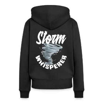 Storm Whisperer pour les chasseurs de tempêtes - Sweat à capuche Premium bio Femme - noir - Dos - Julia (174cm)