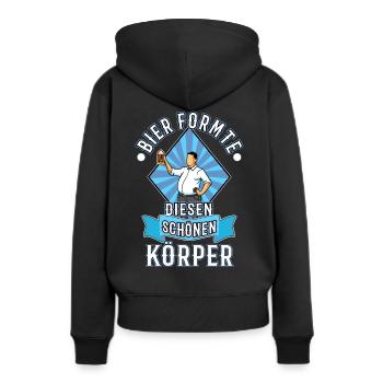 La bière a façonné ce beau corps - Sweat à capuche Premium bio Femme - noir - Dos - Julia (174cm)