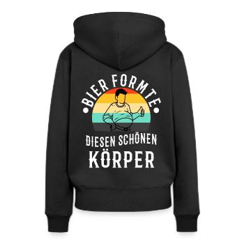 La bière a façonné ce beau corps - Sweat à capuche Premium bio Femme - noir - Dos - Julia (174cm)