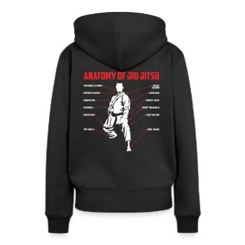 Anatomie des techniques de Jiu Jitsu - Sweat à capuche Premium bio Femme - noir - Dos - Julia (174cm)