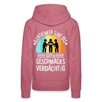 Biertrinker sind des guten Geschmacks verdächtig - Frauen Premium Bio Hoodie - Malve - Hinten - Isabella (175cm)