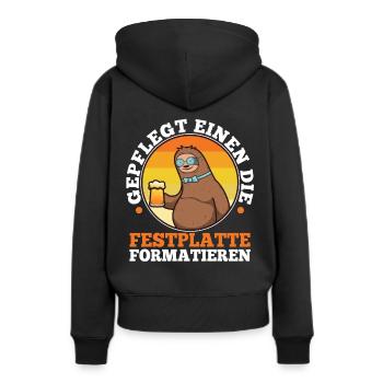 Maintenu pour formater le disque dur - effectué. - Sweat à capuche Premium bio Femme - noir - Dos - Julia (174cm)