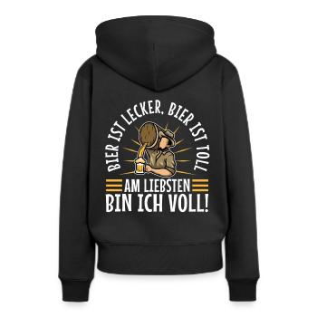 La bière est délicieuse, la bière est excellente, de préférence - Sweat à capuche Premium bio Femme - noir - Dos - Julia (174cm)