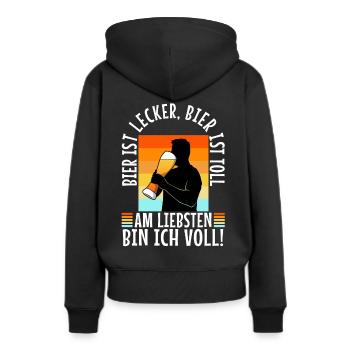 La bière est délicieuse, la bière est excellente, de préférence - Sweat à capuche Premium bio Femme - noir - Dos - Julia (174cm)