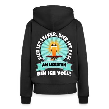 La bière est délicieuse, la bière est excellente, de préférence - Sweat à capuche Premium bio Femme - noir - Dos - Julia (174cm)
