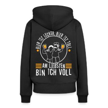 La bière est délicieuse, la bière est excellente, de préférence - Sweat à capuche Premium bio Femme - noir - Dos - Julia (174cm)