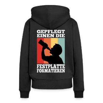 Maintenu pour formater le disque dur - effectué. - Sweat à capuche Premium bio Femme - noir - Dos - Julia (174cm)
