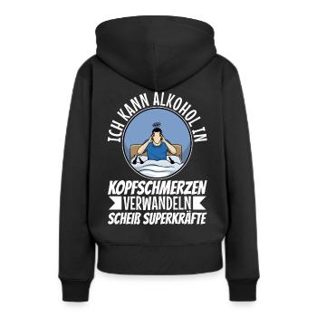 Transformez l’alcool en casse-tête - Sweat à capuche Premium bio Femme - noir - Dos - Julia (174cm)