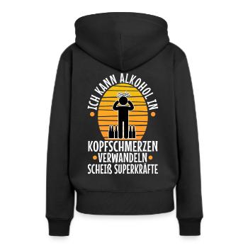 Transformez l’alcool en casse-tête - Sweat à capuche Premium bio Femme - noir - Dos - Julia (174cm)