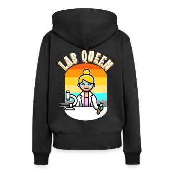Reine du labo - Sweat à capuche Premium bio Femme - noir - Dos - Julia (174cm)