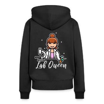 Reine du labo - Sweat à capuche Premium bio Femme - noir - Dos - Julia (174cm)