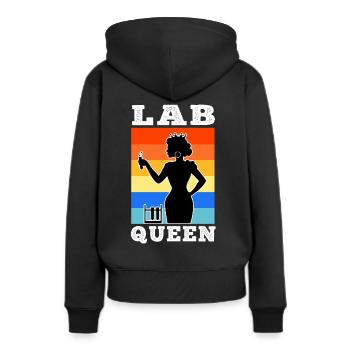 Reine du labo - Sweat à capuche Premium bio Femme - noir - Dos - Julia (174cm)