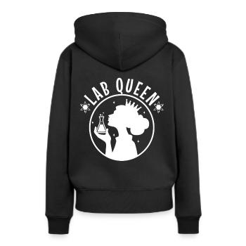 Reine du labo - Sweat à capuche Premium bio Femme - noir - Dos - Julia (174cm)