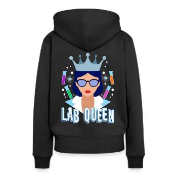 Reine du labo - Sweat à capuche Premium bio Femme - noir - Dos - Julia (174cm)