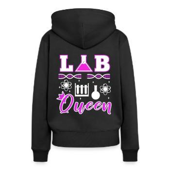 Reine du labo - Sweat à capuche Premium bio Femme - noir - Dos - Julia (174cm)