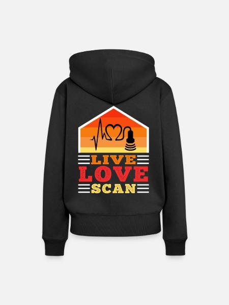 Live Love Scan - Frauen Premium Bio Hoodie - Schwarz