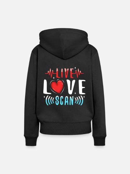 Live Love Scan - Frauen Premium Bio Hoodie - Schwarz
