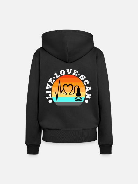 Live Love Scan - Frauen Premium Bio Hoodie - Schwarz