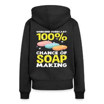 Prédiction du week-end : 100 % de chances de - Sweat à capuche Premium bio Femme - noir - Dos - Julia (174cm)