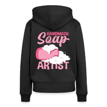 Artiste du savon fait à la main - Sweat à capuche Premium bio Femme - noir - Dos - Julia (174cm)