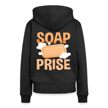 Lustiger Seifenwitz Soap Prise Überraschung - Frauen Premium Bio Hoodie - Schwarz - Hinten - Julia (174cm)