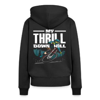 My Thrill Downhill VTT - Sweat à capuche Premium bio Femme - noir - Dos - Julia (174cm)