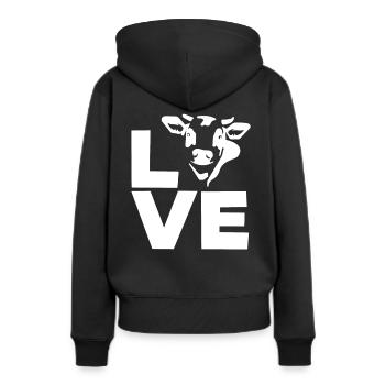 Design de vache d’amour pour les amoureux des vaches - Sweat à capuche Premium bio Femme - noir - Dos - Julia (174cm)