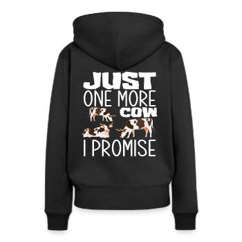 Une seule vache de plus promise - Sweat à capuche Premium bio Femme - noir - Dos - Julia (174cm)