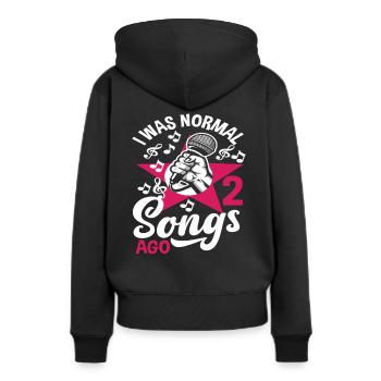 Ich War Vor 2 Liedern Normal - Frauen Premium Bio Hoodie - Schwarz - Hinten - Julia (174cm)