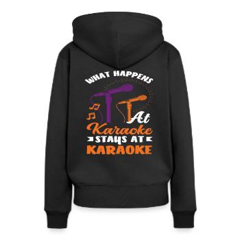 Was Bei Karaoke Passiert Bleibt Bei Karaoke - Frauen Premium Bio Hoodie - Schwarz - Hinten - Julia (174cm)