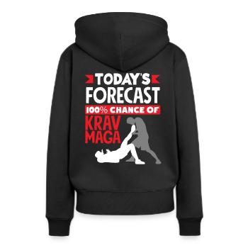 Prédiction de Krav Maga - Sweat à capuche Premium bio Femme - noir - Dos - Julia (174cm)