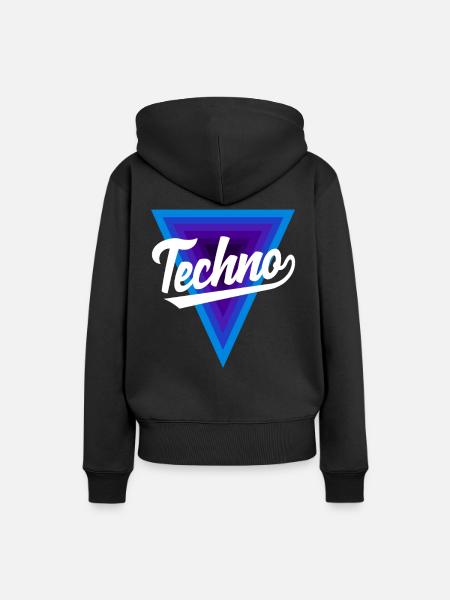Techno Liebhaber Dreiecks-Design - Frauen Premium Bio Hoodie - Schwarz
