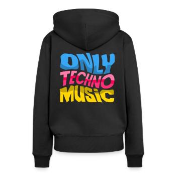 De la musique techno pour les amateurs de techno - Sweat à capuche Premium bio Femme - noir - Dos - Julia (174cm)