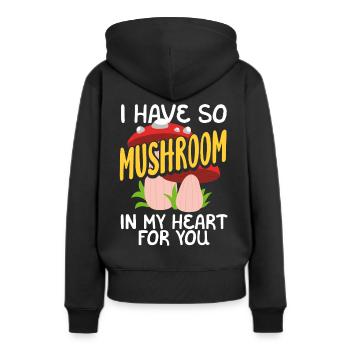 Cueilleur de champignons Amour sincère des champignons - Sweat à capuche Premium bio Femme - noir - Dos - Julia (174cm)