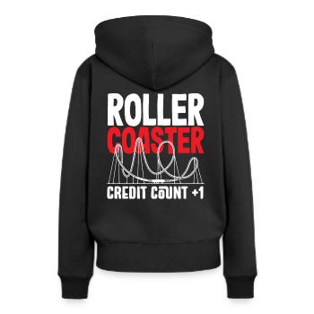 Achterbahn Kredit Zähler +1 - Frauen Premium Bio Hoodie - Schwarz - Hinten - Julia (174cm)