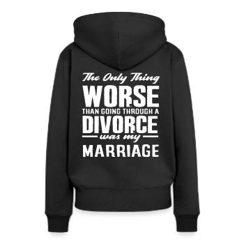 Schlimmer Als Die Scheidung War Die Scheidung - Frauen Premium Bio Hoodie - Schwarz - Hinten - Julia (174cm)