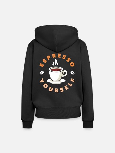Espresso Yourself Kaffee Liebhaber - Frauen Premium Bio Hoodie - Schwarz