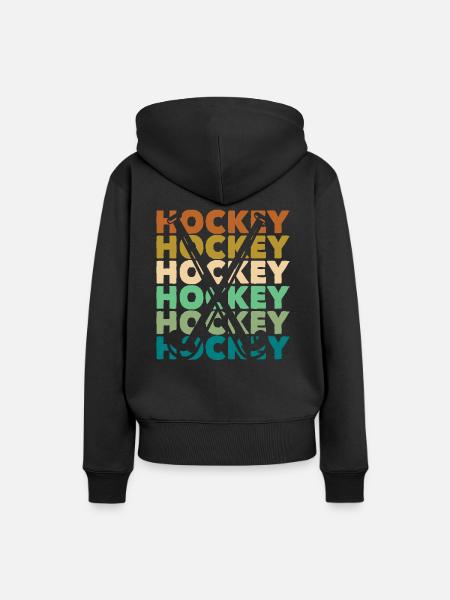 Field Hockey Player Retro Style - Women’s Premium Organic Hoodie - black