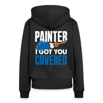 Maler Ich Hab Dich Im Griff - Frauen Premium Bio Hoodie - Schwarz - Hinten - Julia (174cm)